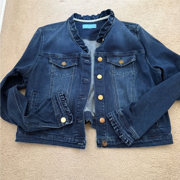 Draper James Denim Jacket with Ruffle Trim - Picture 1 of 5